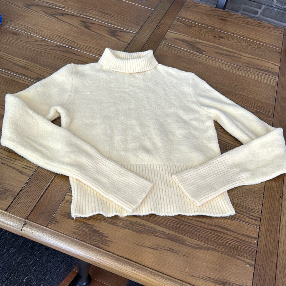Women’s Zara yellow turtleneck sweater size Sm
